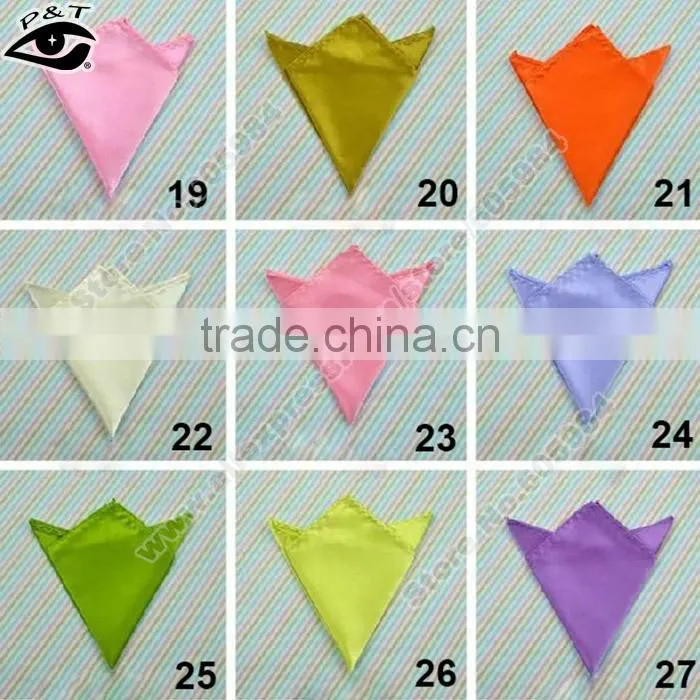 36 colors Solid Pocket Square polyster handkerchief pocket square Mens Pocket Towel for Gentleman