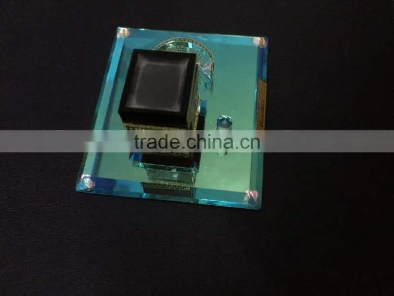 Saudi Building Black Optic Crystal Kaaba With 24K Gold Plated Metal For Muslim Souvenirs