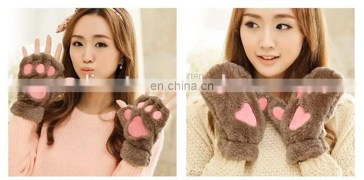 Fashion new design pretty super soft useful animal gloves