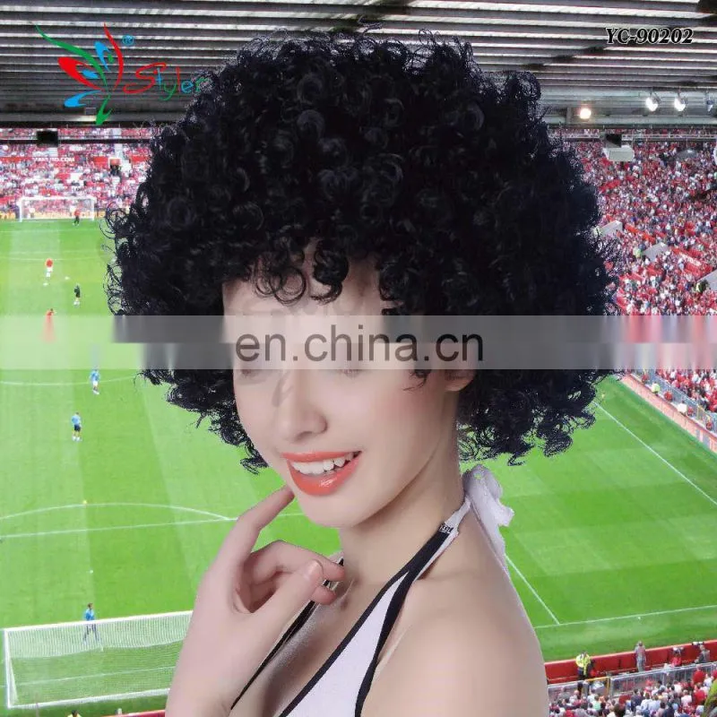 halloween carnival synthetic fibre 140g black and white afro fans wig