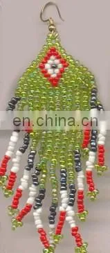Latest Pearls beads silken and glitter cord Handmade Earrings