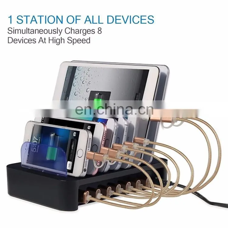 new style 8 ports mobile phone usb charging station multi charger station