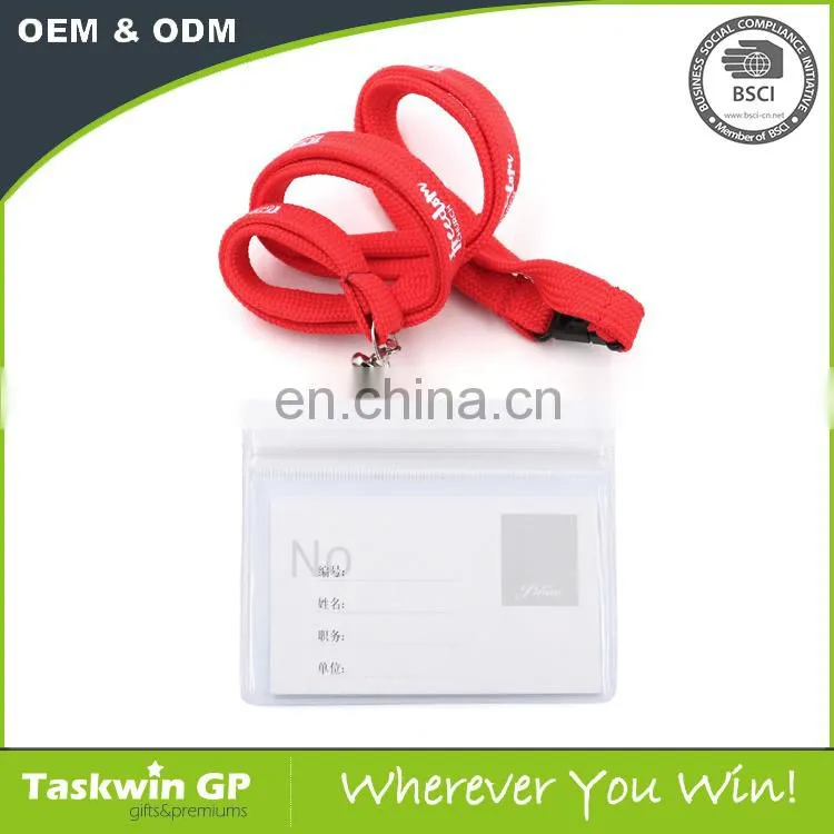Promotional customized polyester blue lanyards with PVC card holder