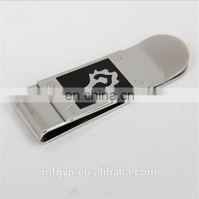 Arts and crafts stainless steel custom plated gold money clip