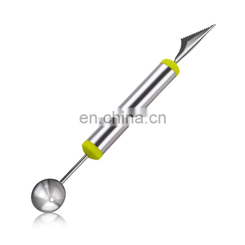 2 in 1 Multifunction Kitchen Tools For DIY Fruit Salads Melon Baller And Carving Knife