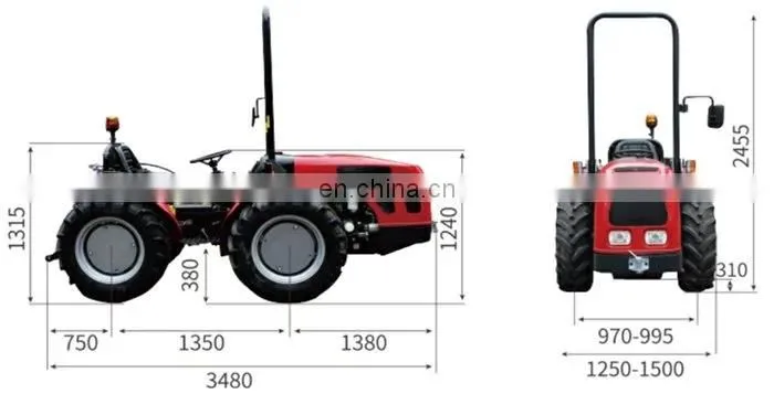 PAVESI ZS554 model 55hp 4wd orchard tractor