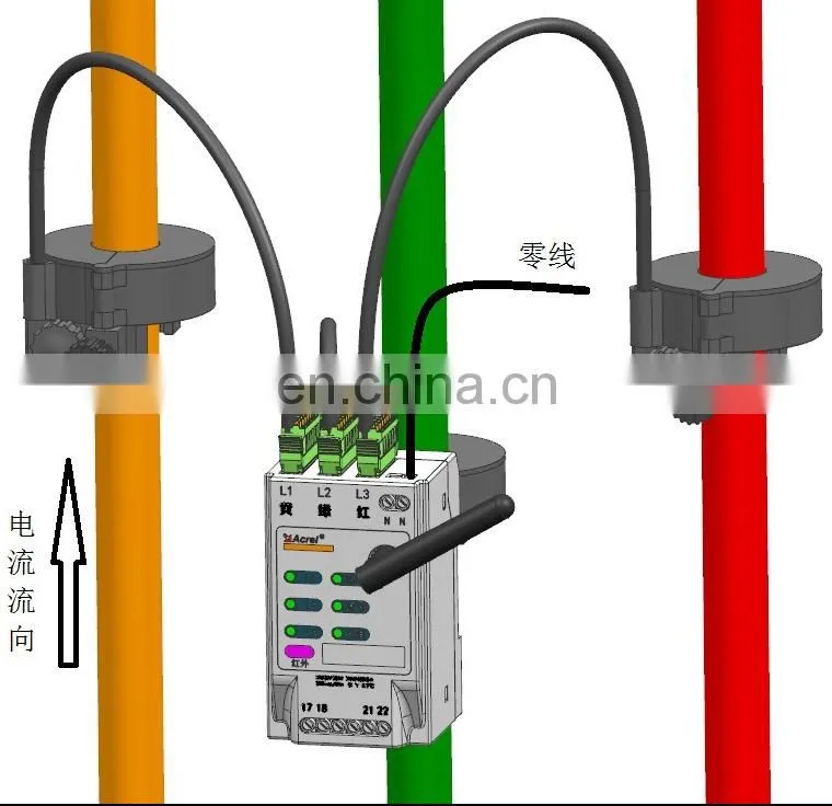 Acrel AEW100 three phase din rail loar and RS485 communication wireless multifunction power meter