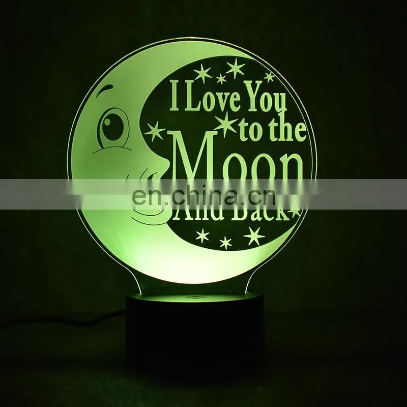 Customized design 3D optical illusion visual lamp desk table lamp for christmas gifts