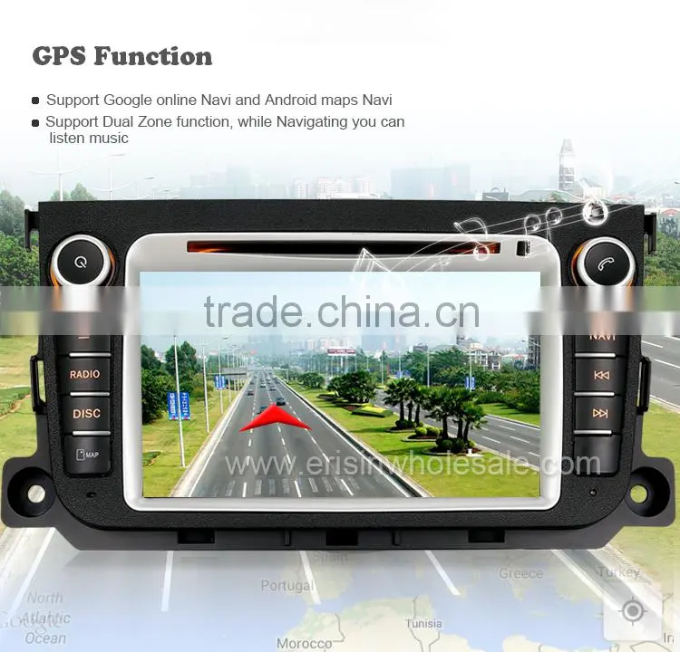 Erisin ES2506B Android 4.4.4 2 Din 7 inch Touch Screen Car DVD Player for Mercedes Smart