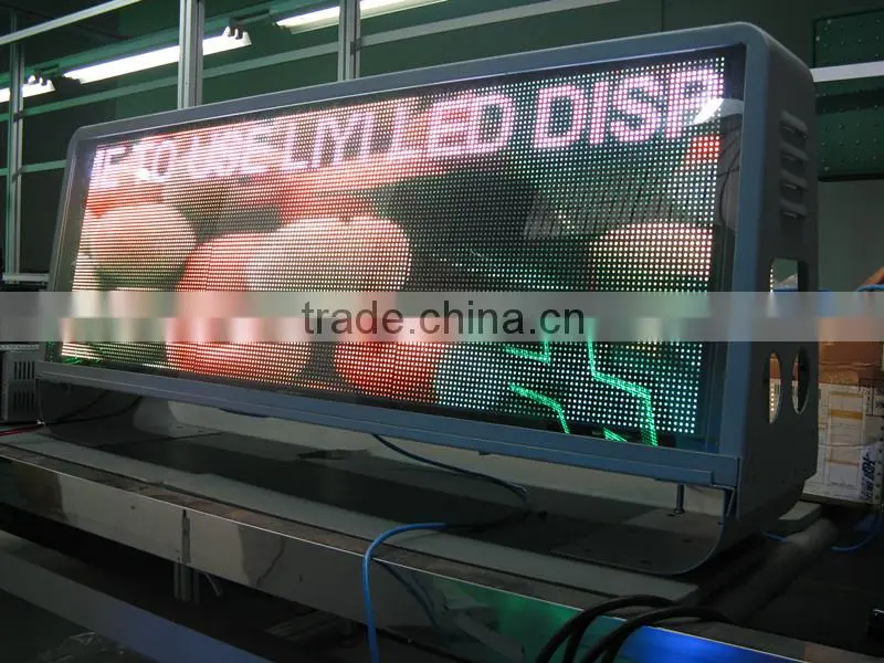 Synchronous video processor taxi camera P5 outdoor full color LED Taxi Roof Sign / Taxi Advertising display