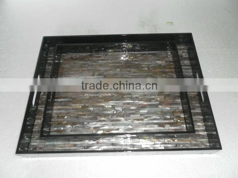 Lacquer tray, mother of pearl tray, square tray