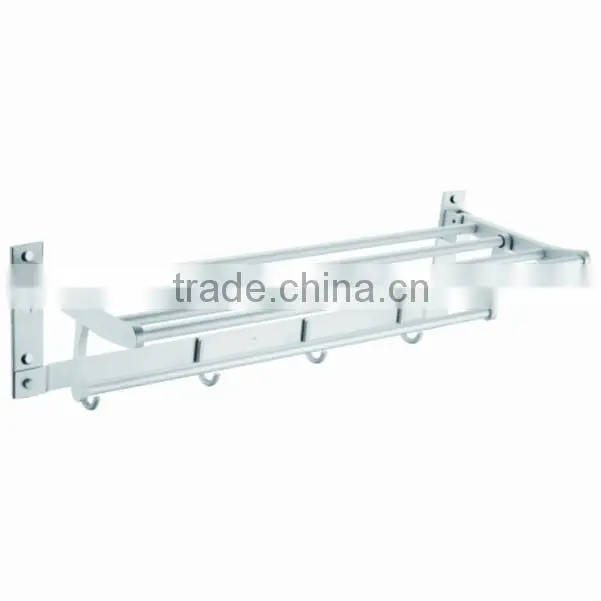 Bathroom Accessories Wall Mounted Space Aluminium Towel Shelf Bathroom Folding Towel Rack