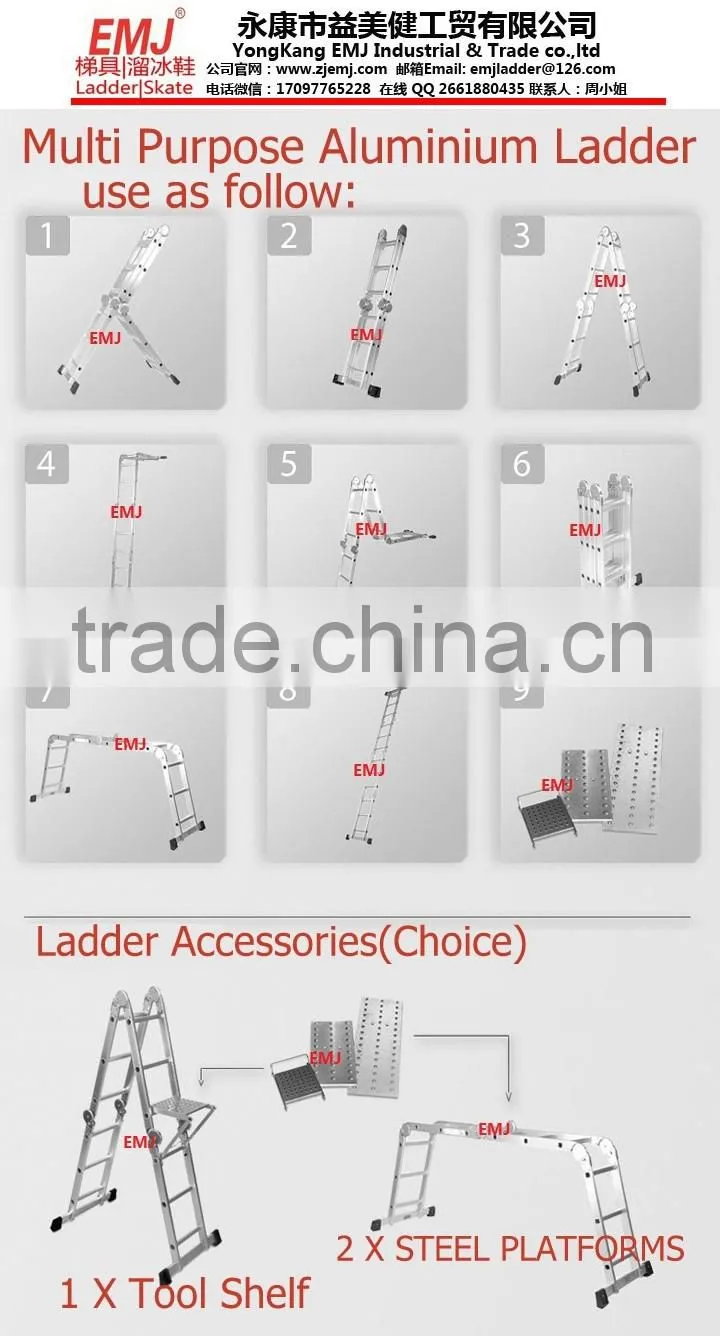 Multi-function ladder 4X3 with Big Hinge