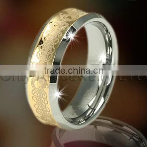 engraving tungsten ring costume fashion jewelry