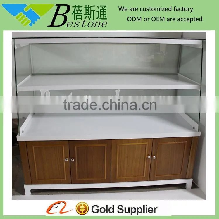 custom glass bakery display shelves showcase with led light