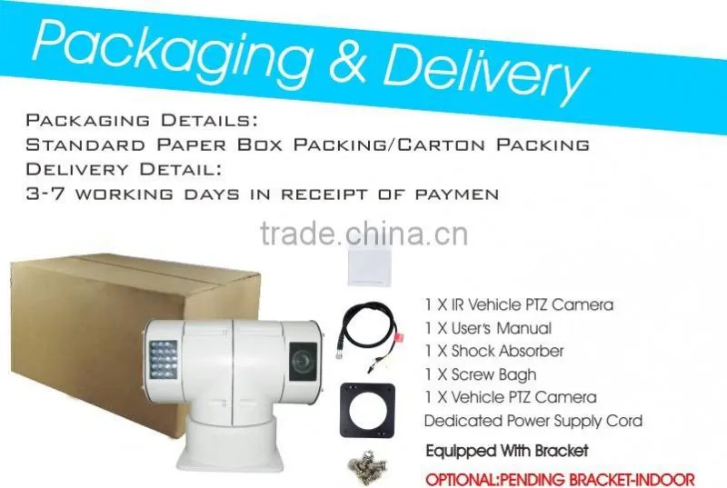 Outdoor 700TVL Analog PTZ Vehicle Camera Pan Tilt 27X/37x/40x Zoom For Car Boat
