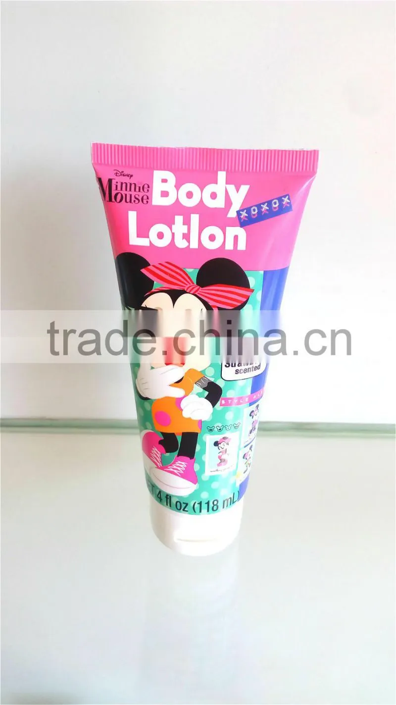 Labeled plastic tube for cosmetic packaging