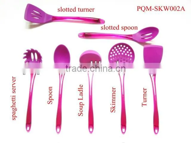 7 pcs silicone kitchenware with Colorful PS Handle