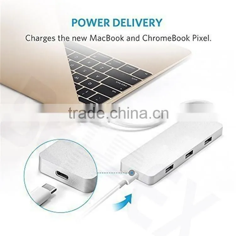 USB Hub 3.0 4 Ports to Type C Adatper for charge & data transfer