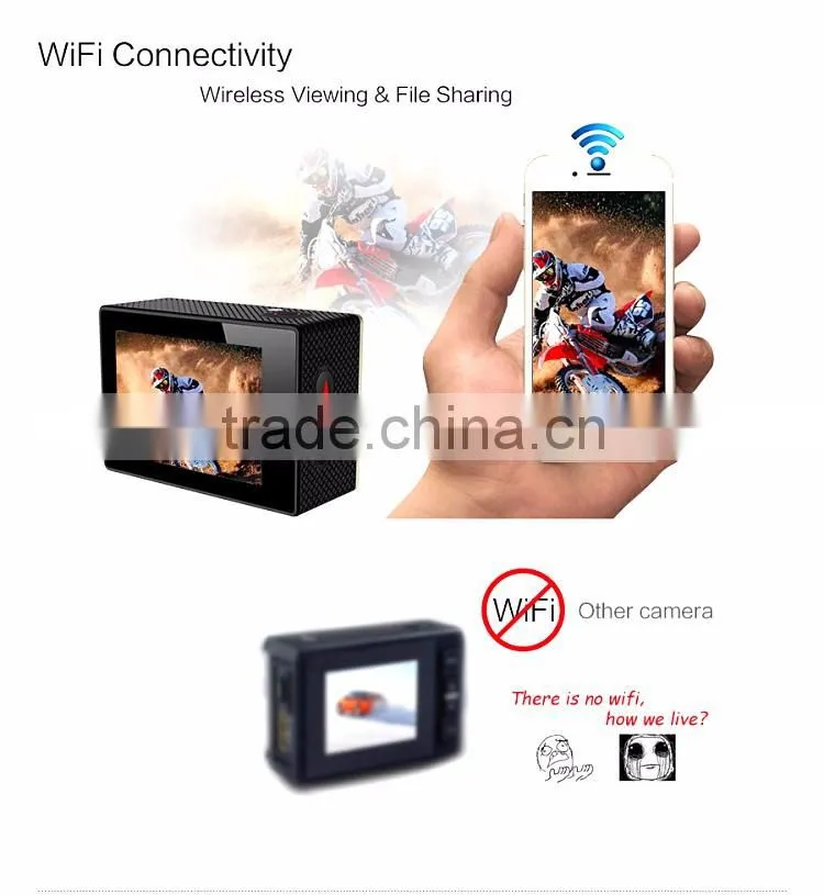 W8 waterproof camera , Full HD 1080P Sports action camera, 2 inch dvr video camera with wifi