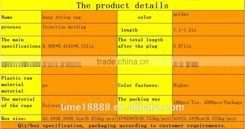 Army Green, plastic labels, LOGO-free,Manufacture China Plastic String Hang Tag for Clothing