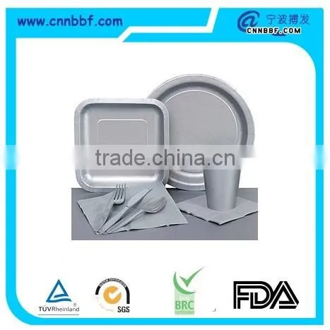 Solid food grade disposable paper party tableware set