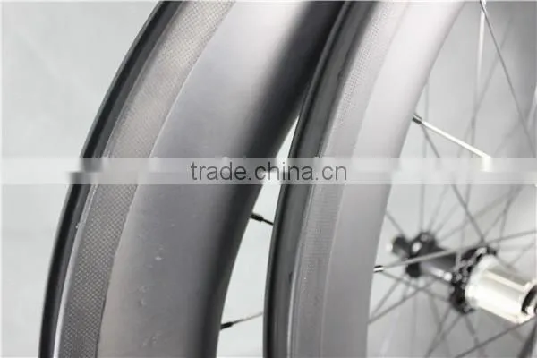 56mm and 86mm carbon clincher wheels China carbon wide side bike wheels W56C