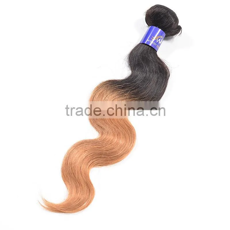 Wendy High Quality Virgin Remy Malaysian Ombre Color Body Wave Human Hair