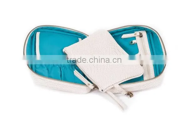 new design high quality snake skin plain makeup brush bag