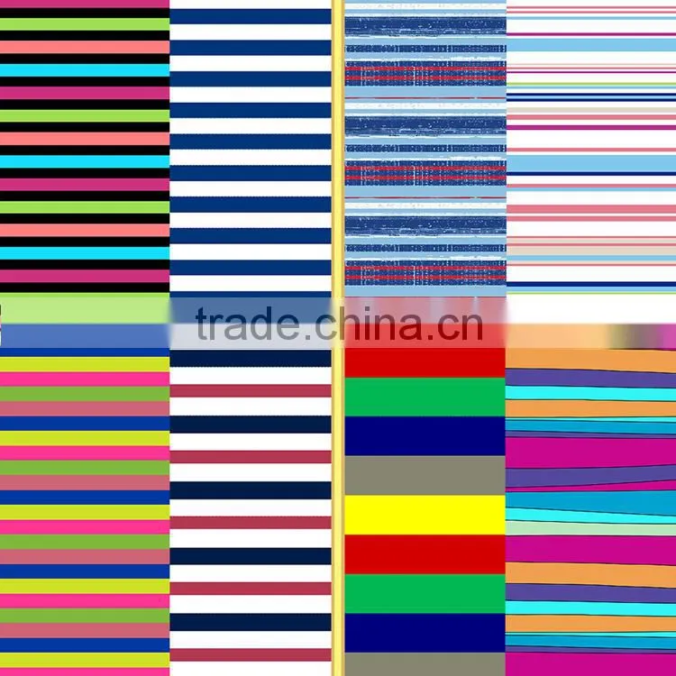 Stripes design printed nylon spandex fabric for swimwear and underwear /stripe lines pattern design