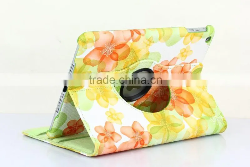 Fashion Peach Flower Series For iPad mini 4 Flip Leather Case 360 Degree Rotation Case TB-0004