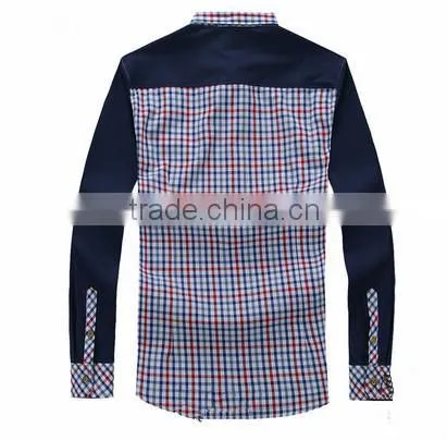 American Design Turn-down Collar Men Check Shirt