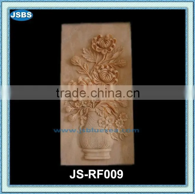 cheap home decoration stone relief flower carving