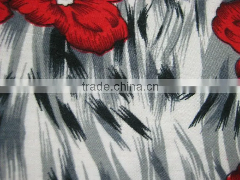 100% rayon voile printed fabric