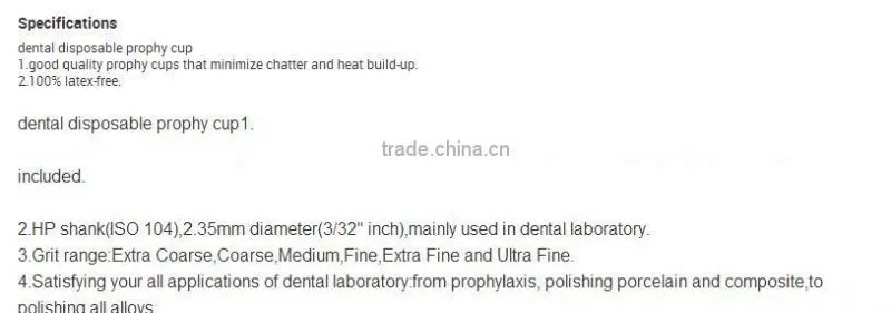 Dental Disposable Prophy Cup/Dental Prophy Cup