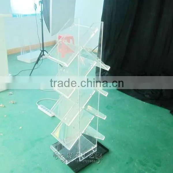 China manufacturer brochure holder floor stand, magazine display shelf