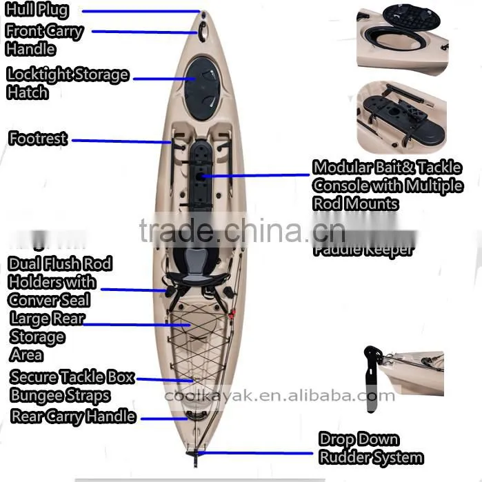 plastic kayak with pedals and rudder cool kayak brands