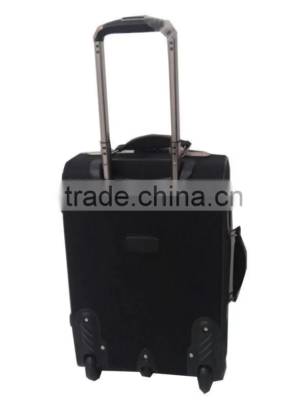 Hot selling two wheels fashion soft trolly luggage bag