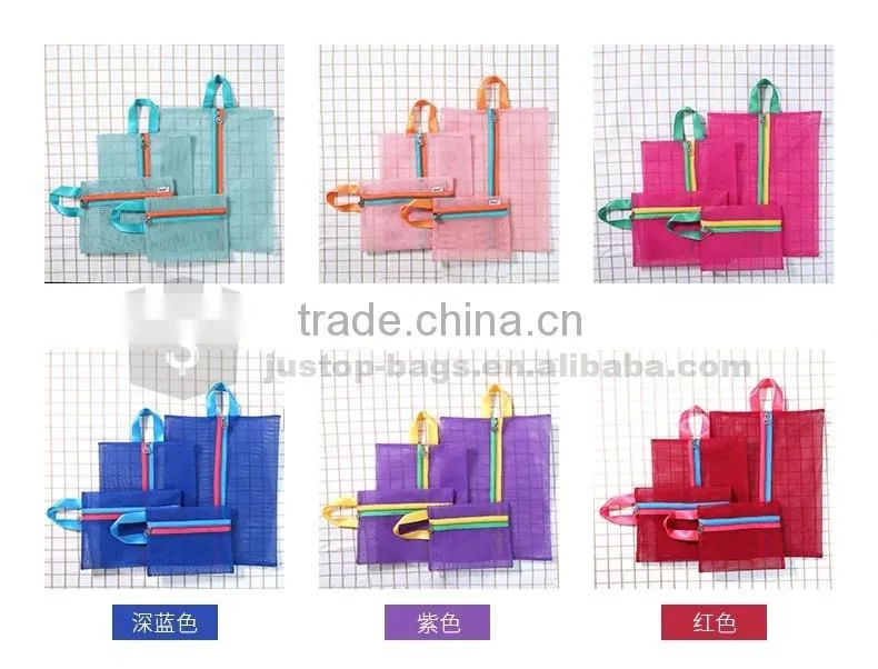 JUSTOP New Design 4 in 1 Mesh Fabric Travel Organizer Bag in Bag Set