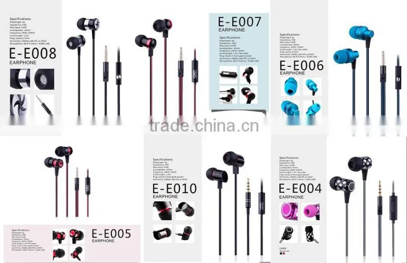 stereo good quality stereo zip metal earphones