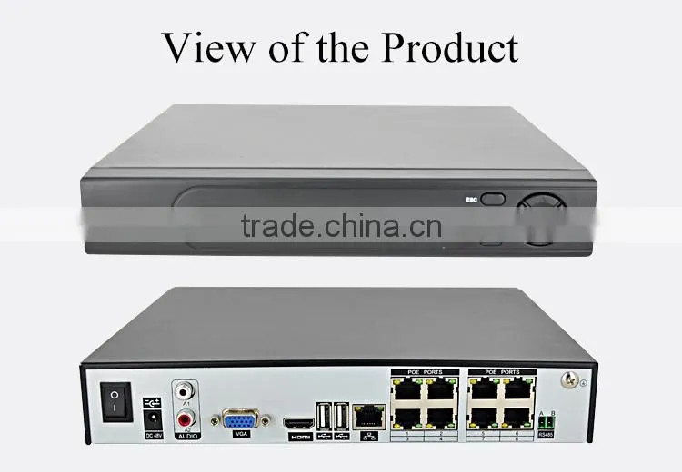 High quality digital ip p2p cctv video recorder 3mp 8ch ports poe cctv nvr