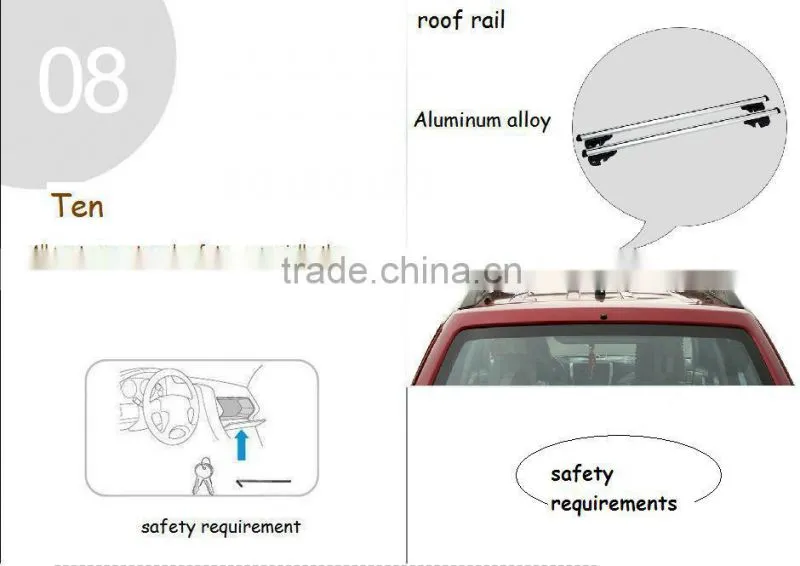 Heavy Duty Removable Aluminum Automobiles Roof Luggage Rack Lockable Crossbar