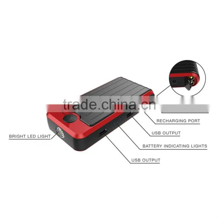 Wholesale mini car jump starter charger booster power bank 12000mah real capacity
