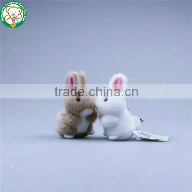 White and grey cute mini bunny animal stuffed toys keychain for sale