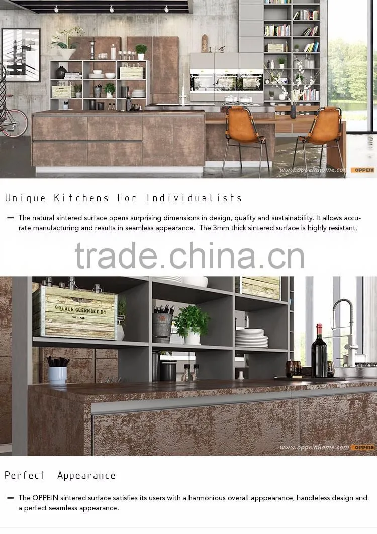 2016 Modern Unique design Sintered Surface kitchen cabinet simple designs
