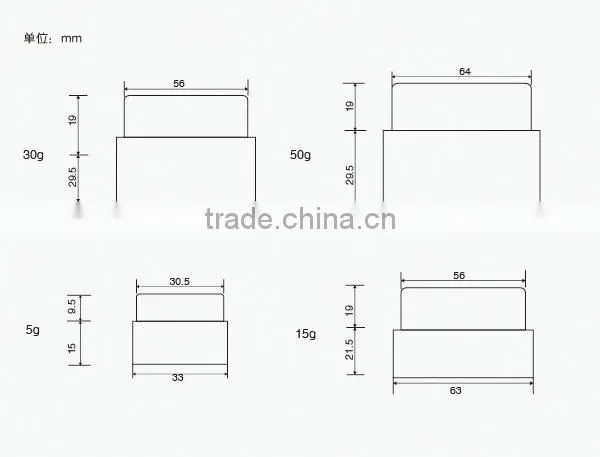 Cosmetic 5g 15g 30g 50g 100g 200g acrylic jar for cream