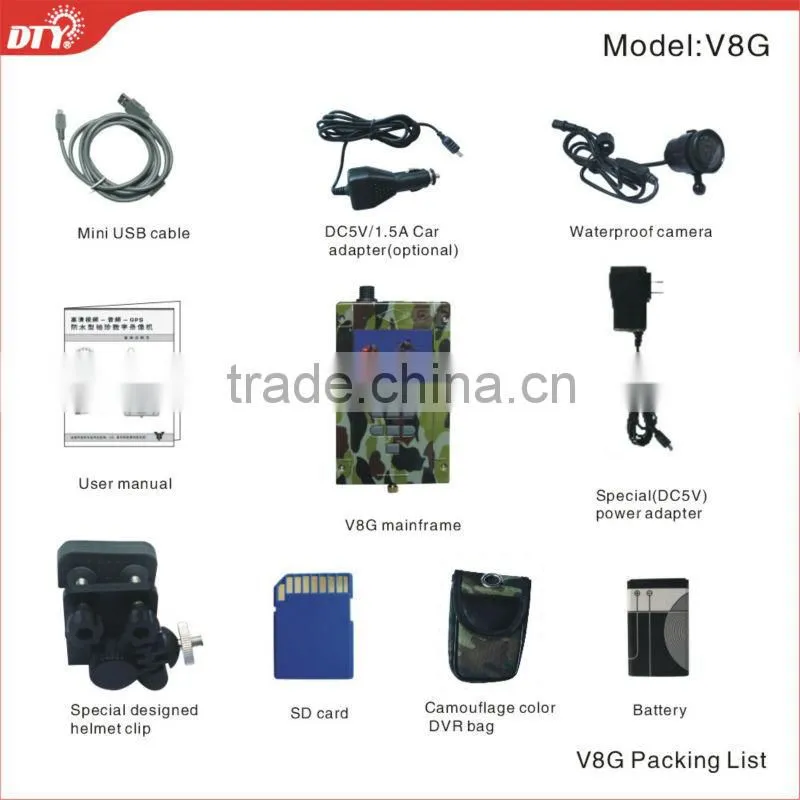 mini portable dvr with monitor, dvr with built-in lcd monitor,V8G