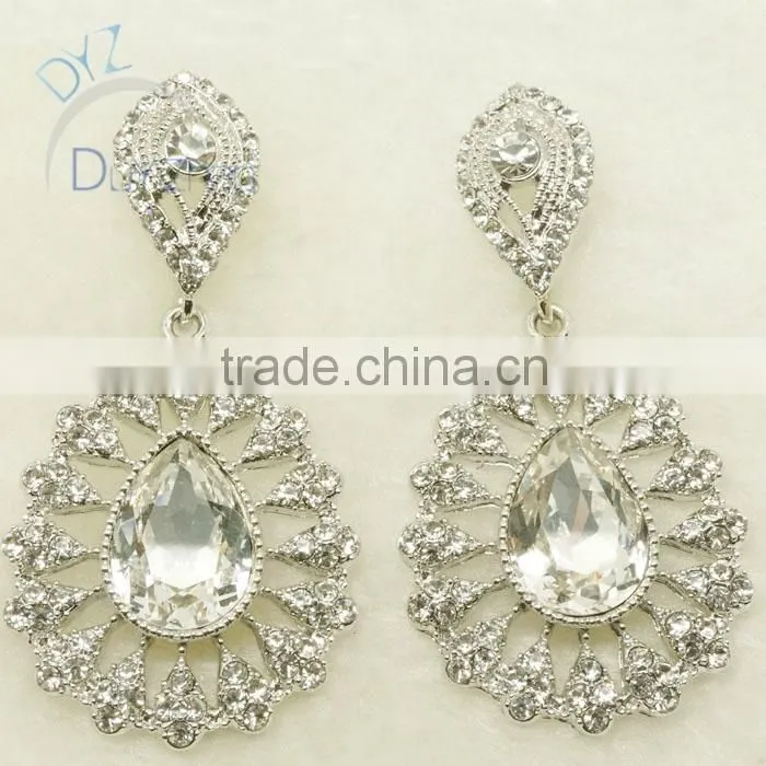 fashion jewelry set for women with clear stone/gold plate jewelry to buy
