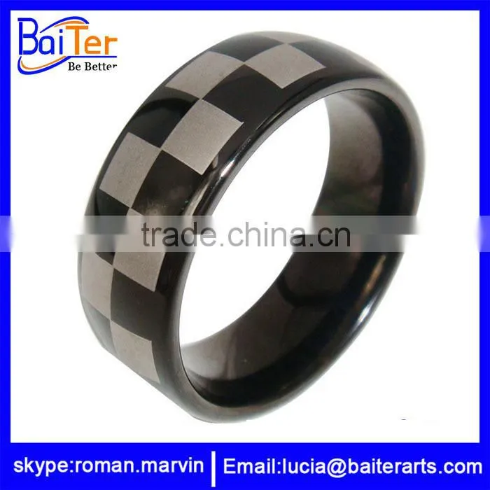 Wholesale titanium men's stone ring fashion ring with big stone