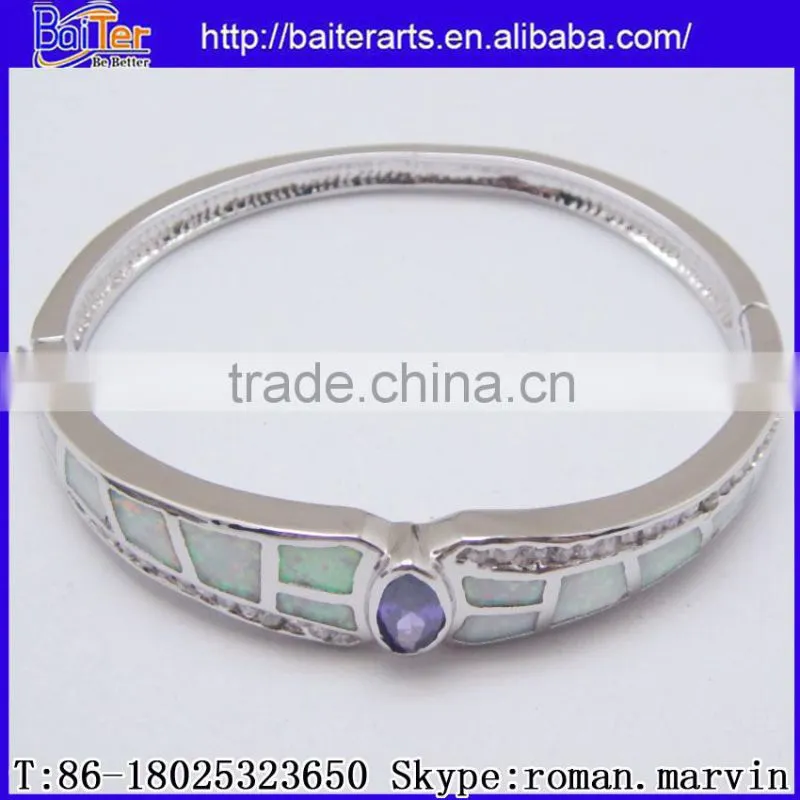 Wholesale Fashion Women's Synethic Blue Fire Opal Bangle